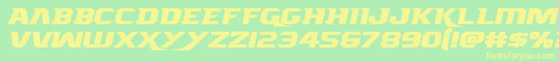 Borgsquadexpand Font – Yellow Fonts on Green Background