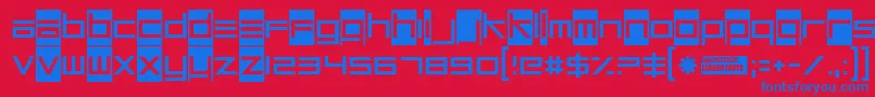 Шрифт Unsteady – синие шрифты на красном фоне