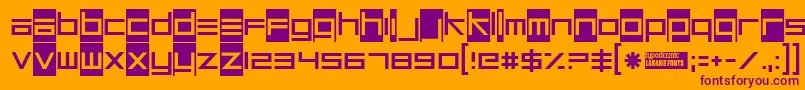 Unsteady-Schriftart – Violette Schriften auf orangefarbenem Hintergrund