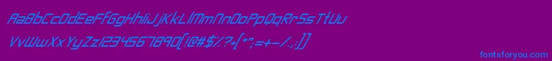 NeonNanoborgItalic Font – Blue Fonts on Purple Background