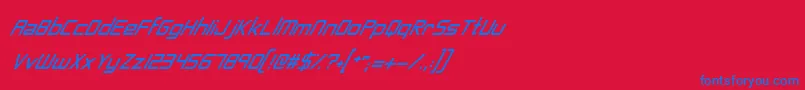 NeonNanoborgItalic Font – Blue Fonts on Red Background