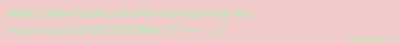 NeonNanoborgItalic-Schriftart – Grüne Schriften auf rosa Hintergrund