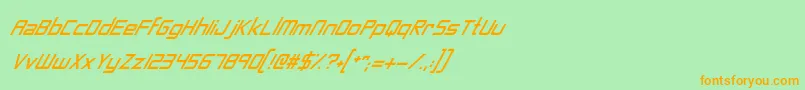More about NeonNanoborgItalic Font NeonNanoborgItalic Font – Orange Fonts on Green Background