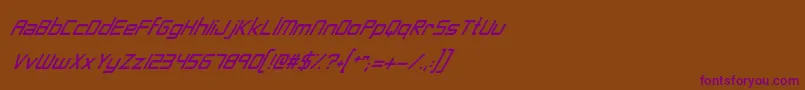 NeonNanoborgItalic Font – Purple Fonts on Brown Background