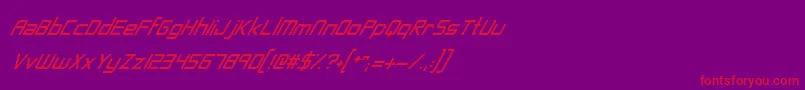 フォントNeonNanoborgItalic – 紫の背景に赤い文字