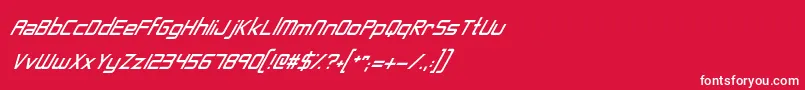 フォントNeonNanoborgItalic – 赤い背景に白い文字
