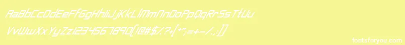 NeonNanoborgItalic Font – White Fonts on Yellow Background