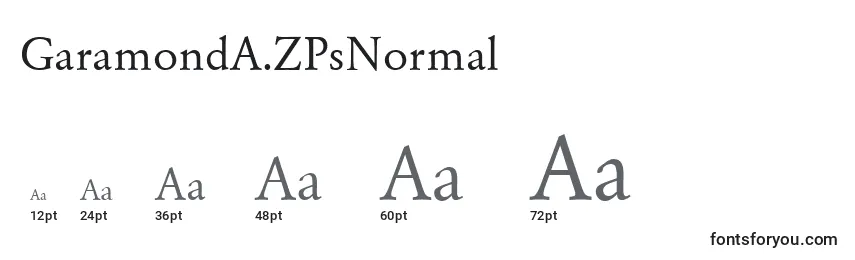 GaramondA.ZPsNormal Font Sizes