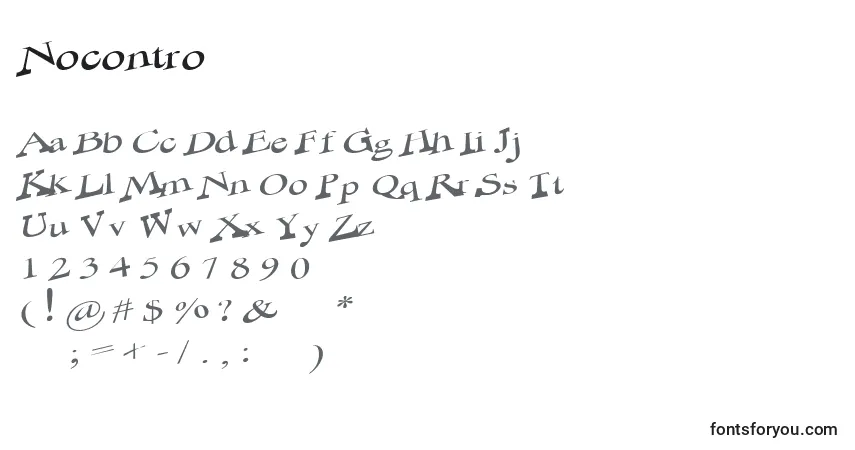 Schriftart Nocontro – Alphabet, Zahlen, spezielle Symbole