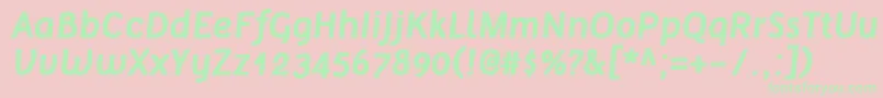 TelluralBoldItalic Font – Green Fonts on Pink Background