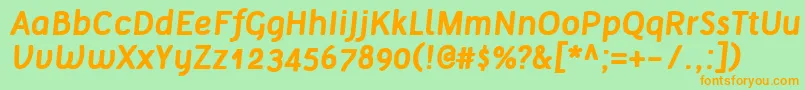 TelluralBoldItalic Font – Orange Fonts on Green Background