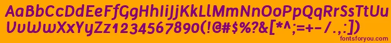 TelluralBoldItalic Font – Purple Fonts on Orange Background