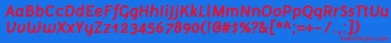 TelluralBoldItalic Font – Red Fonts on Blue Background
