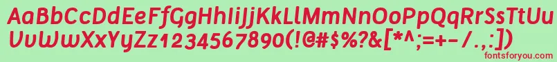 TelluralBoldItalic Font – Red Fonts on Green Background