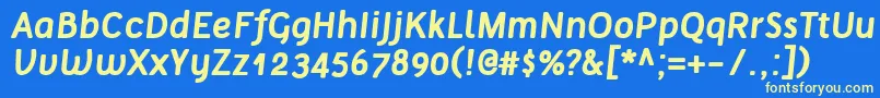 TelluralBoldItalic Font – Yellow Fonts on Blue Background