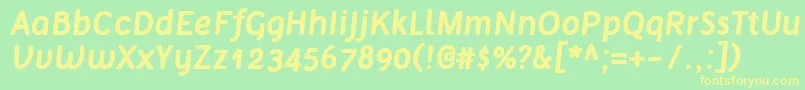 TelluralBoldItalic Font – Yellow Fonts on Green Background