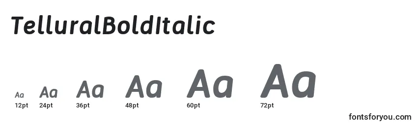 Rozmiary czcionki TelluralBoldItalic