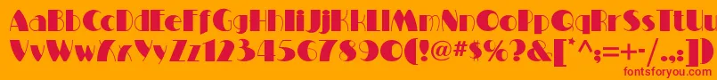 Milton-Schriftart – Rote Schriften auf orangefarbenem Hintergrund