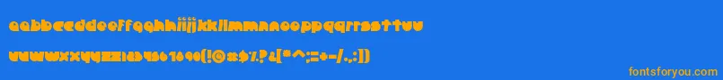 CrazyDiamond-Schriftart – Orangefarbene Schriften auf blauem Hintergrund