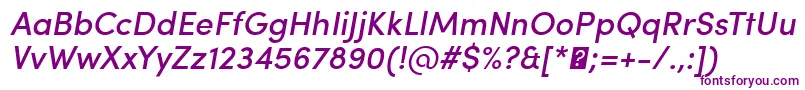 Czcionka SofiaProMediumItalic – fioletowe czcionki