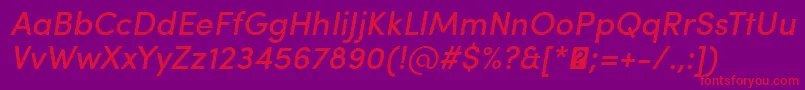 SofiaProMediumItalic Font – Red Fonts on Purple Background