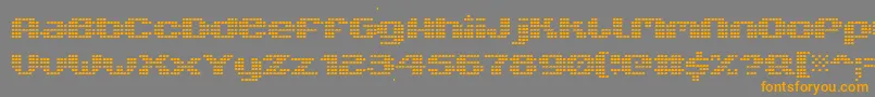 フォントV5XtenderLoinback – オレンジの文字は灰色の背景にあります。
