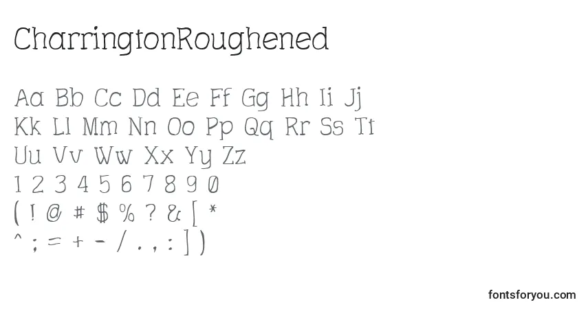 Schriftart CharringtonRoughened – Alphabet, Zahlen, spezielle Symbole