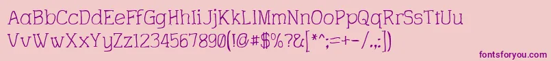 CharringtonRoughened-Schriftart – Violette Schriften auf rosa Hintergrund