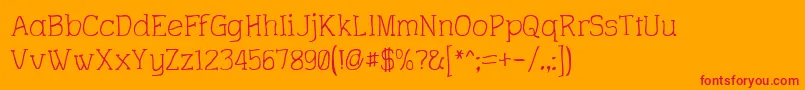CharringtonRoughened Font – Red Fonts on Orange Background