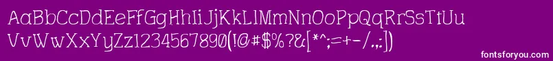 CharringtonRoughened-Schriftart – Weiße Schriften auf violettem Hintergrund
