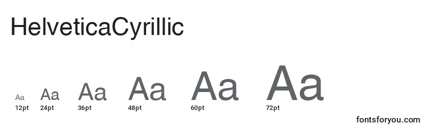 Размеры шрифта HelveticaCyrillic