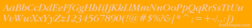 GaramondItcBookItalicBt Font – Pink Fonts on Orange Background