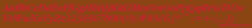 GaramondItcBookItalicBt Font – Red Fonts on Brown Background