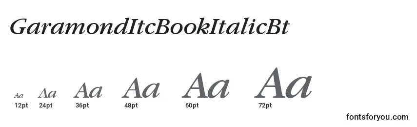 GaramondItcBookItalicBt Font Sizes