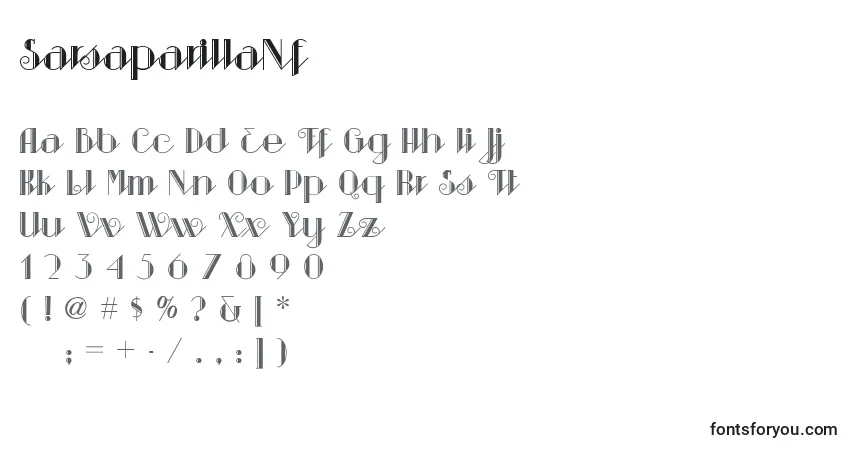 A fonte SarsaparillaNf – alfabeto, números, caracteres especiais