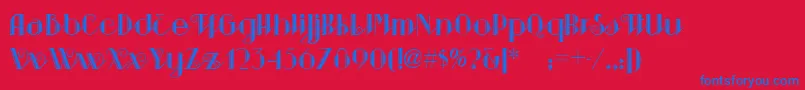 SarsaparillaNf Font – Blue Fonts on Red Background