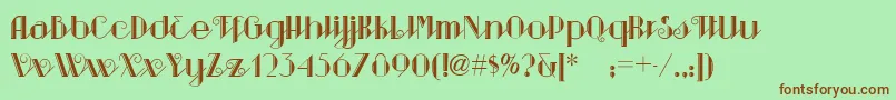 SarsaparillaNf Font – Brown Fonts on Green Background