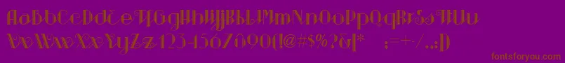 SarsaparillaNf-Schriftart – Braune Schriften auf violettem Hintergrund