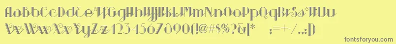 SarsaparillaNf Font – Gray Fonts on Yellow Background