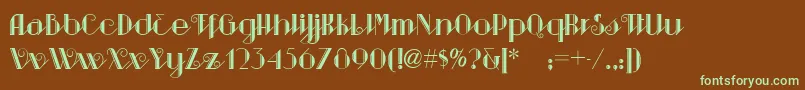 SarsaparillaNf Font – Green Fonts on Brown Background