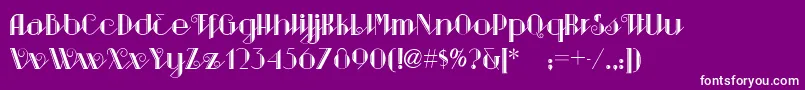 SarsaparillaNf-Schriftart – Weiße Schriften auf violettem Hintergrund