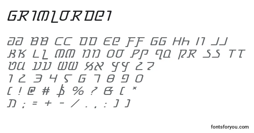 Шрифт Grimlordei – алфавит, цифры, специальные символы