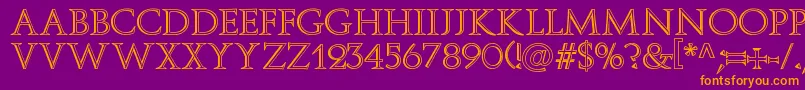 Delfin-fontti – oranssit fontit violetilla taustalla