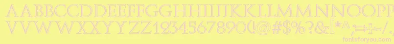 フォントDelfin – ピンクのフォント、黄色の背景
