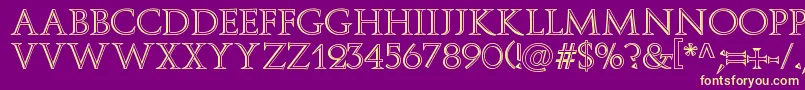 Delfin-fontti – keltaiset fontit violetilla taustalla