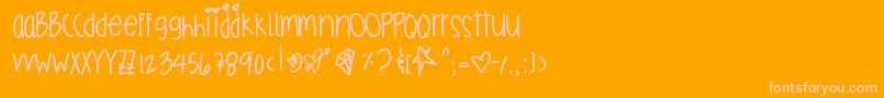 Gingercookies-Schriftart – Rosa Schriften auf orangefarbenem Hintergrund