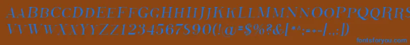 フォントSfphosphorussulphide – 茶色の背景に青い文字