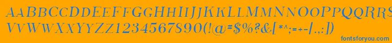 Шрифт Sfphosphorussulphide – синие шрифты на оранжевом фоне