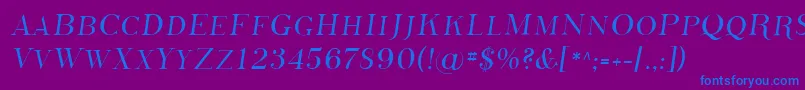 フォントSfphosphorussulphide – 紫色の背景に青い文字