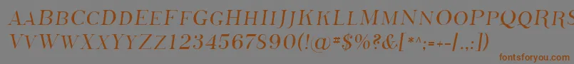 Czcionka Sfphosphorussulphide – brązowe czcionki na szarym tle